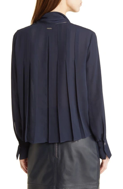 Hugo Boss Bijulia Tie Neck Blouse In Sky Captain