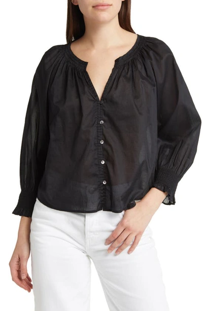 Rails Mariah Button-front Blouse In True Black