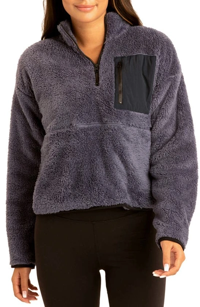 Shop Threads 4 Thought Katya Half Zip Fleece Jacket In Indigo Sea / Night Sky