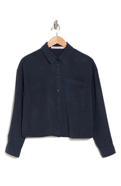 Shop Calvin Klein Jeans Est.1978 Crop Button-up Shirt In Space