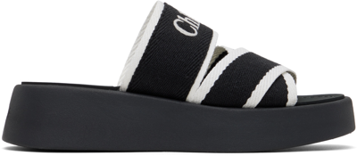 Shop Chloé Black Mila Sandals In 90k White - Black 1