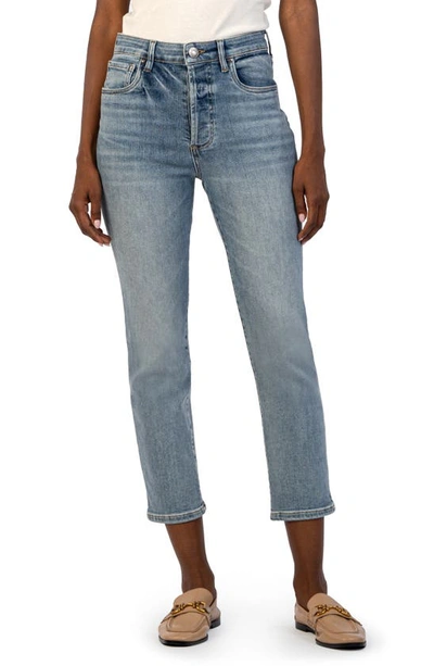 Shop Kut From The Kloth Elizabeth High Waist Crop Straight Leg Jeans In Supported