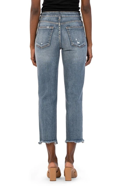 Shop Kut From The Kloth Rachael Fab Ab Frayed High Waist Crop Mom Jeans In Built