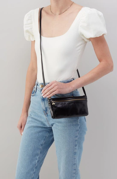 Shop Hobo Cara Leather Crossbody Bag In Black