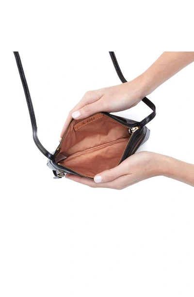 Shop Hobo Cara Leather Crossbody Bag In Black