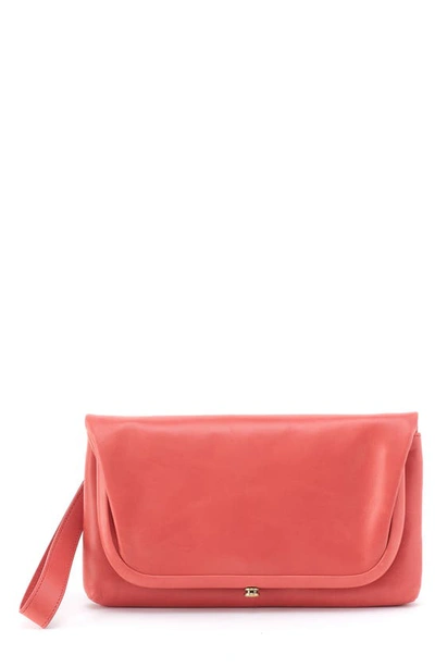 Shop Hobo Lauren Leather Wristlet In Cherry Blossom