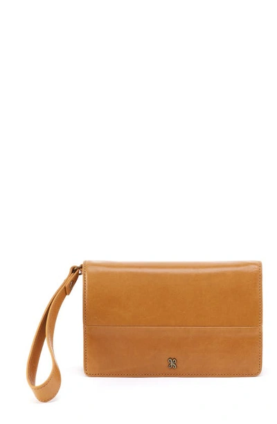 Shop Hobo Jill Leather Wristlet In Natural