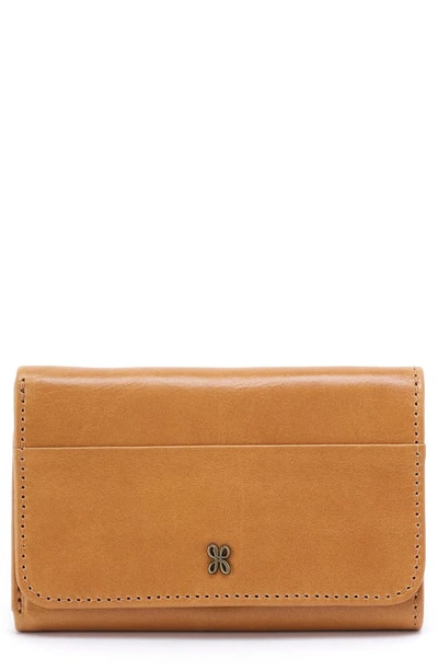 Shop Hobo Jill Leather Trifold Wallet In Natural