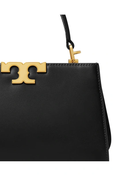 Shop Tory Burch Mini Eleanor Leather Satchel In Black