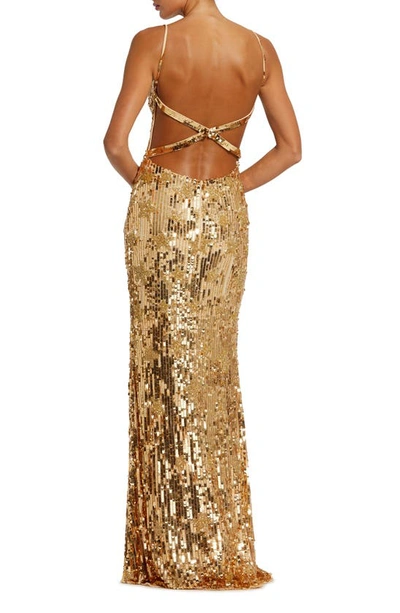 Shop Mac Duggal Star Bead & Sequin Gown In Starlight
