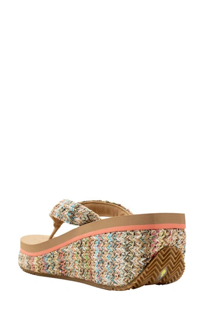 Volatile Island Platform Flip Flop In Bright Multi