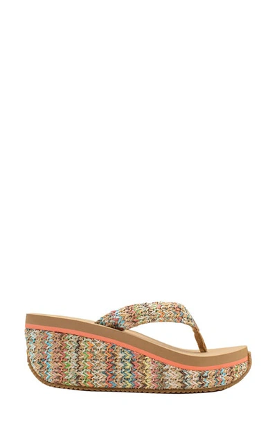 Volatile Island Platform Flip Flop In Bright Multi