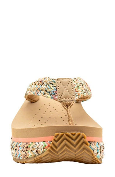 Volatile Island Platform Flip Flop In Bright Multi