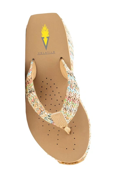 Volatile Island Platform Flip Flop In Bright Multi