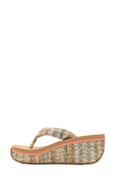 Volatile Island Platform Flip Flop In Bright Multi
