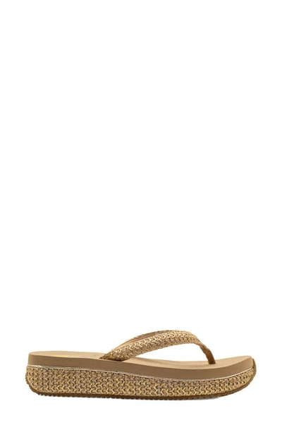 Volatile Palau Platform Flip Flop In Gold
