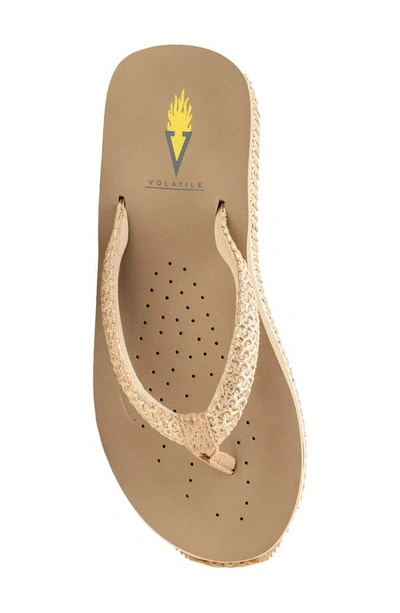 Shop Volatile Palau Platform Flip Flop In Gold