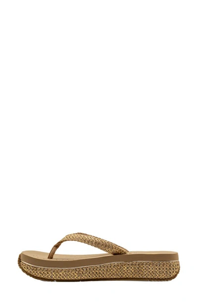 Shop Volatile Palau Platform Flip Flop In Gold