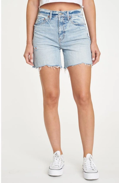 Shop Daze Sun High Waist Cutoff Denim Shorts In Dropout