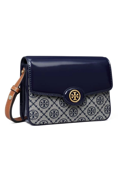 Tory Burch Robinson T Monogram Convertible Shoulder Bag In Tory Navy