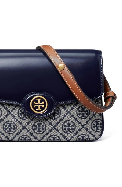 Tory Burch Robinson T Monogram Convertible Shoulder Bag In Tory Navy