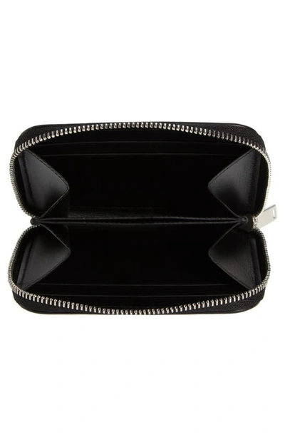 Ferragamo Classic Leather Zip Card Holder In Nero