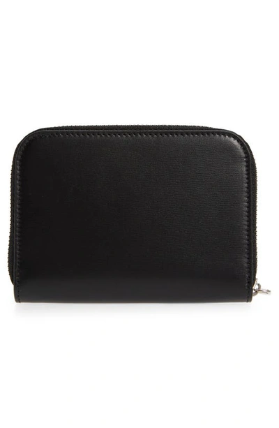 Ferragamo Classic Leather Zip Card Holder In Nero