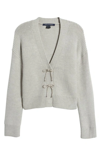 Shop French Connection Babysoft Sparkle Bow Cardigan In Light Grey