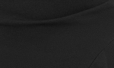 Shop Xscape Ruffle Off The Shoulder Midi Cocktail Dress In Black