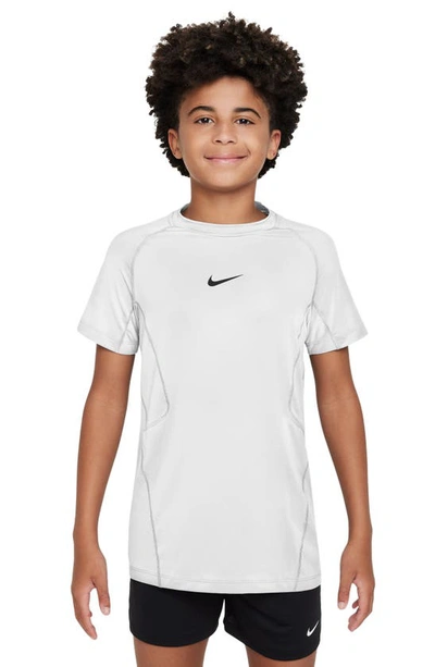 Shop Nike Kids's Dri-fit Pro T-shirt In White/ Black