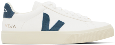 Shop Veja White Campo Chromefree Leather Sneakers In Extra White/californ