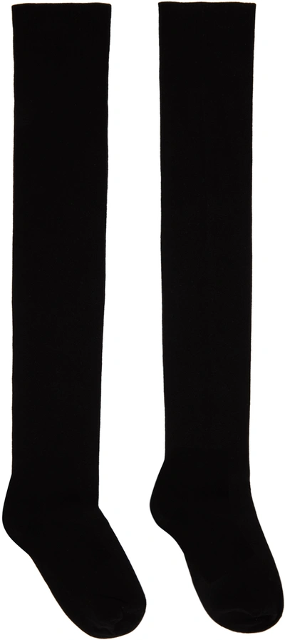 Shop Rick Owens Black Semi-sheer Socks In 09 Black