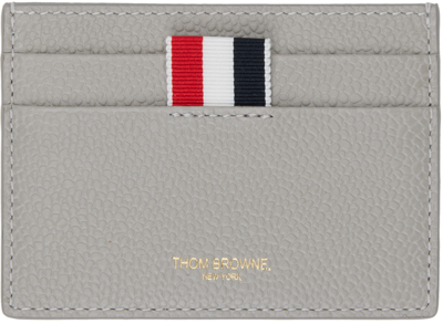 Shop Thom Browne Gray Whale-appliqué Pebbled Card Holder In 055 Lt Grey
