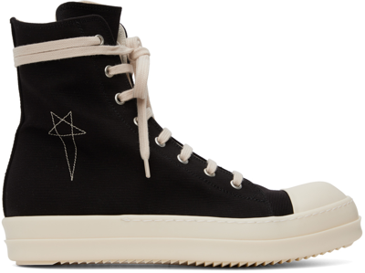 Shop Rick Owens Drkshdw Black Sneaks Sneakers In 9811 Black/pearl/mil