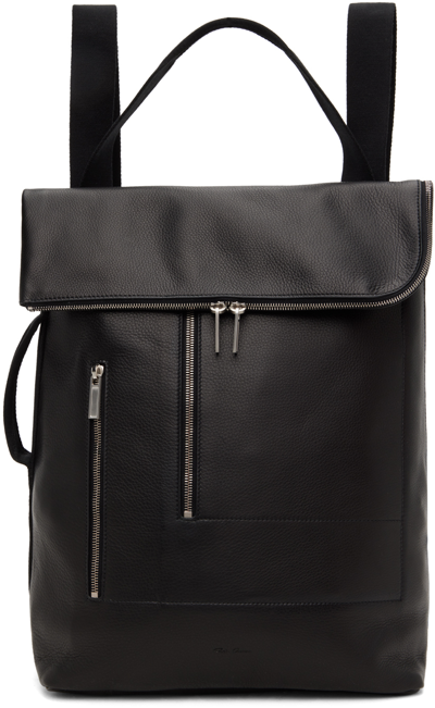 Shop Rick Owens Black Cargo Backpack In 0909 Black/black