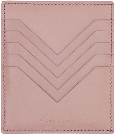 Shop Rick Owens Pink Square Card Holder In 63 Dusty Pink