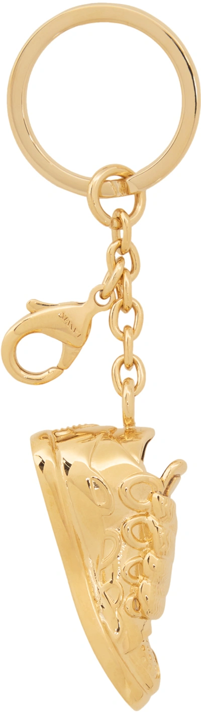 Shop Lanvin Gold Curb Sneakers Key Chain In M1 Gold