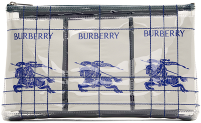 Shop Burberry Transparent Ekd Label Pouch In Multicolour