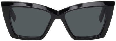 Shop Saint Laurent Black Sl 657 Sunglasses In Black-black-black