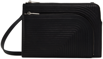 Rick Owens Black Sugar Calf Leather Club Pouch In 09 Black