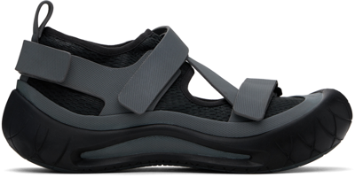 Shop At.kollektive Black & Gray Nina Christen Edition Cluster X Sandals In Black/steel Gray