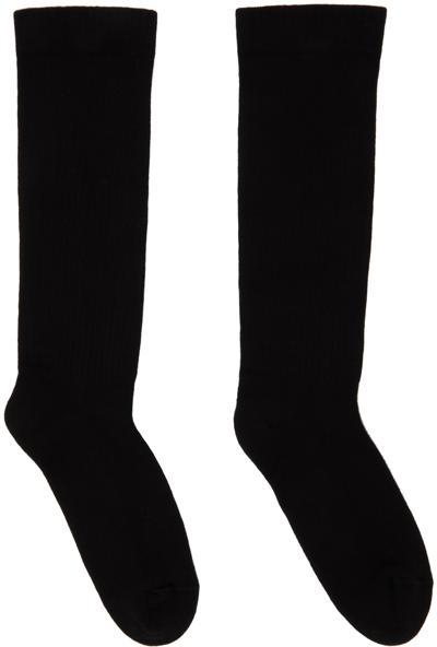 Shop Rick Owens Drkshdw Black 'lido' Socks In 911 Black/milk/milk