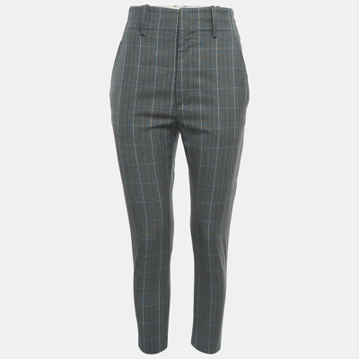 Pre-owned Isabel Marant Étoile Grey Plaid Wool Trousers S