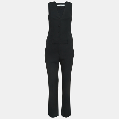 Pre-owned Givenchy Black Crepe Buttoned Sleeveless Jumpsuit S
