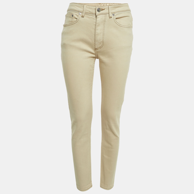 Pre-owned Burberry Beige Denim Pocket Detail Skinny Jeans S Waist 27"