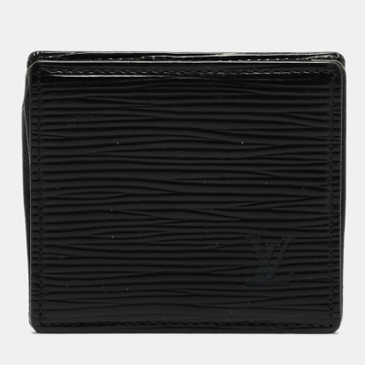 Pre-owned Louis Vuitton Black Epi Leather Porte-monnaie Boite Coin Purse