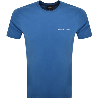 Shop Lyle & Scott Lyle And Scott Embroidered T Shirt Blue