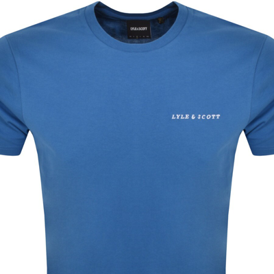 Shop Lyle & Scott Lyle And Scott Embroidered T Shirt Blue