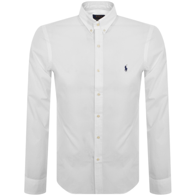 Shop Ralph Lauren Long Sleeve Slim Fit Shirt White