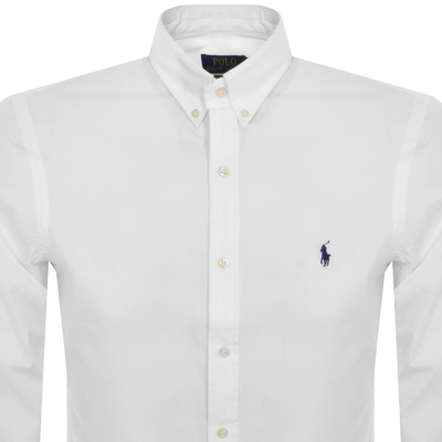 Shop Ralph Lauren Long Sleeve Slim Fit Shirt White